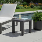 23" Black Aluminum Square Outdoor Side Table