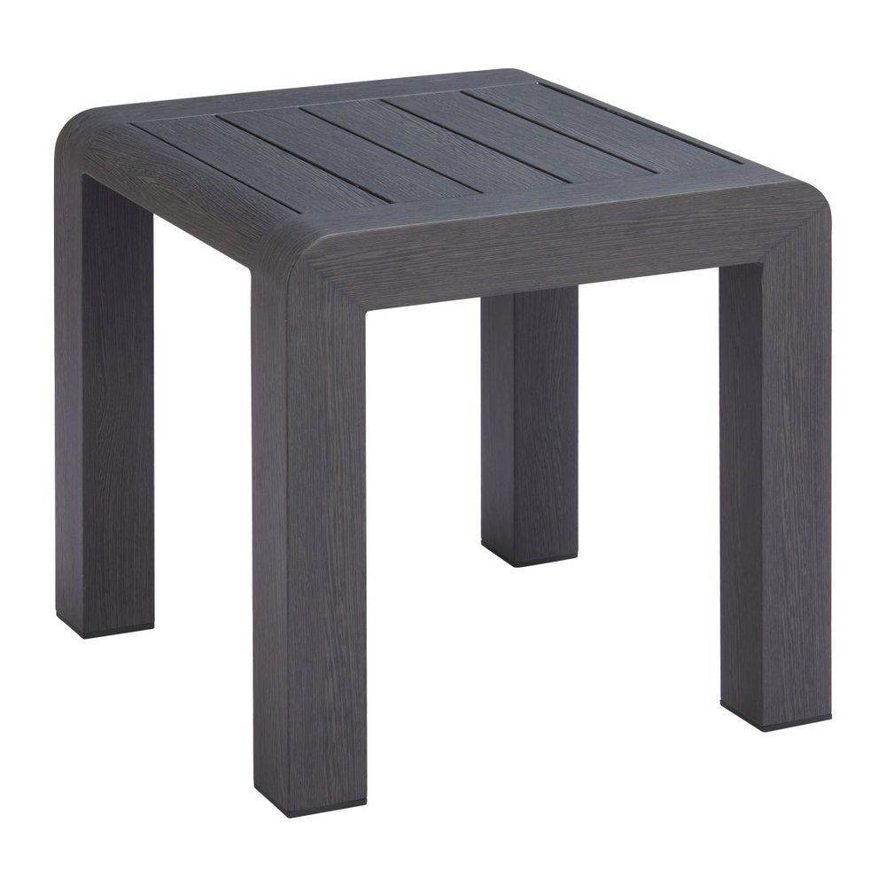 23" Black Aluminum Square Outdoor Side Table