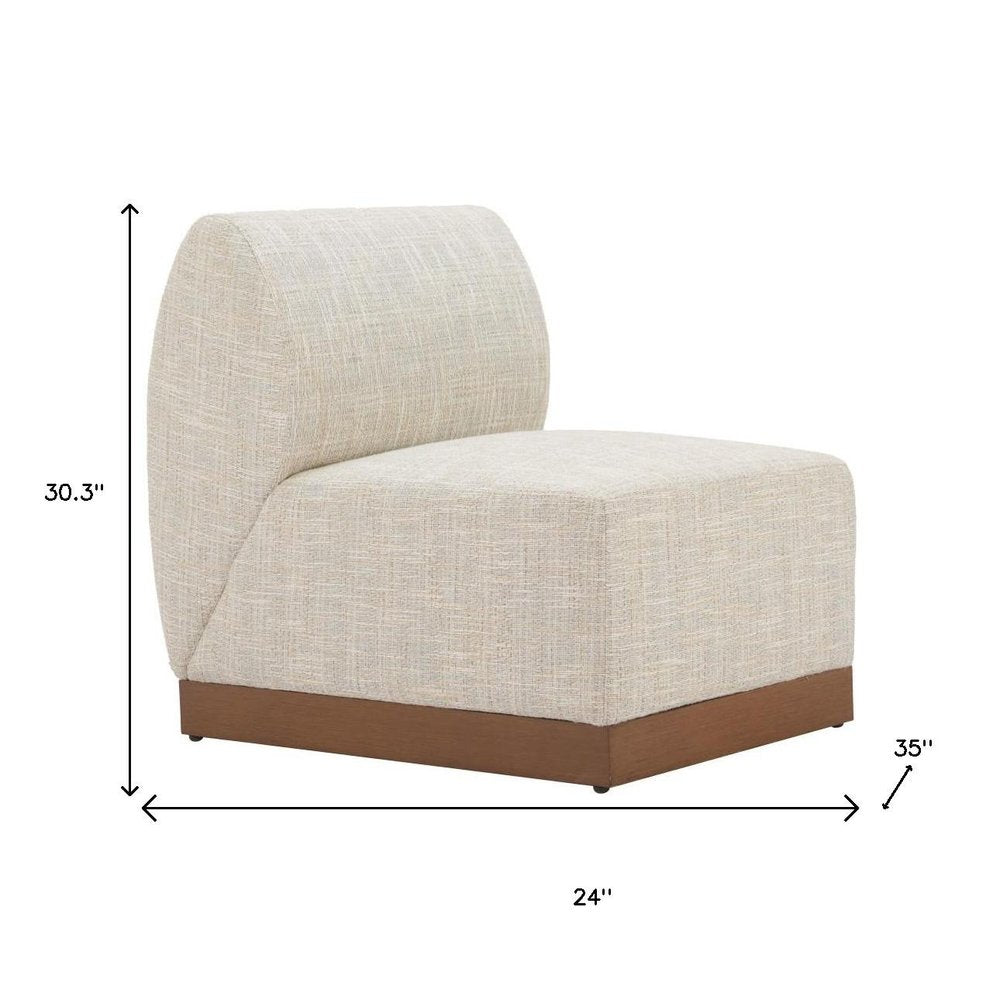 24" Beige Aluminum Outdoor Accent Chair