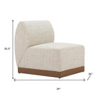 24" Beige Aluminum Outdoor Accent Chair