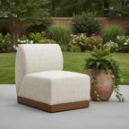 24" Beige Aluminum Outdoor Accent Chair