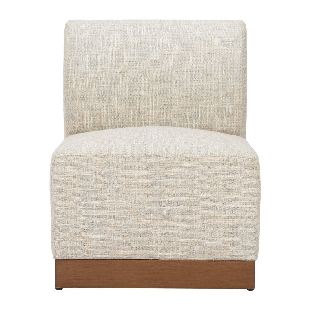 24" Beige Aluminum Outdoor Accent Chair