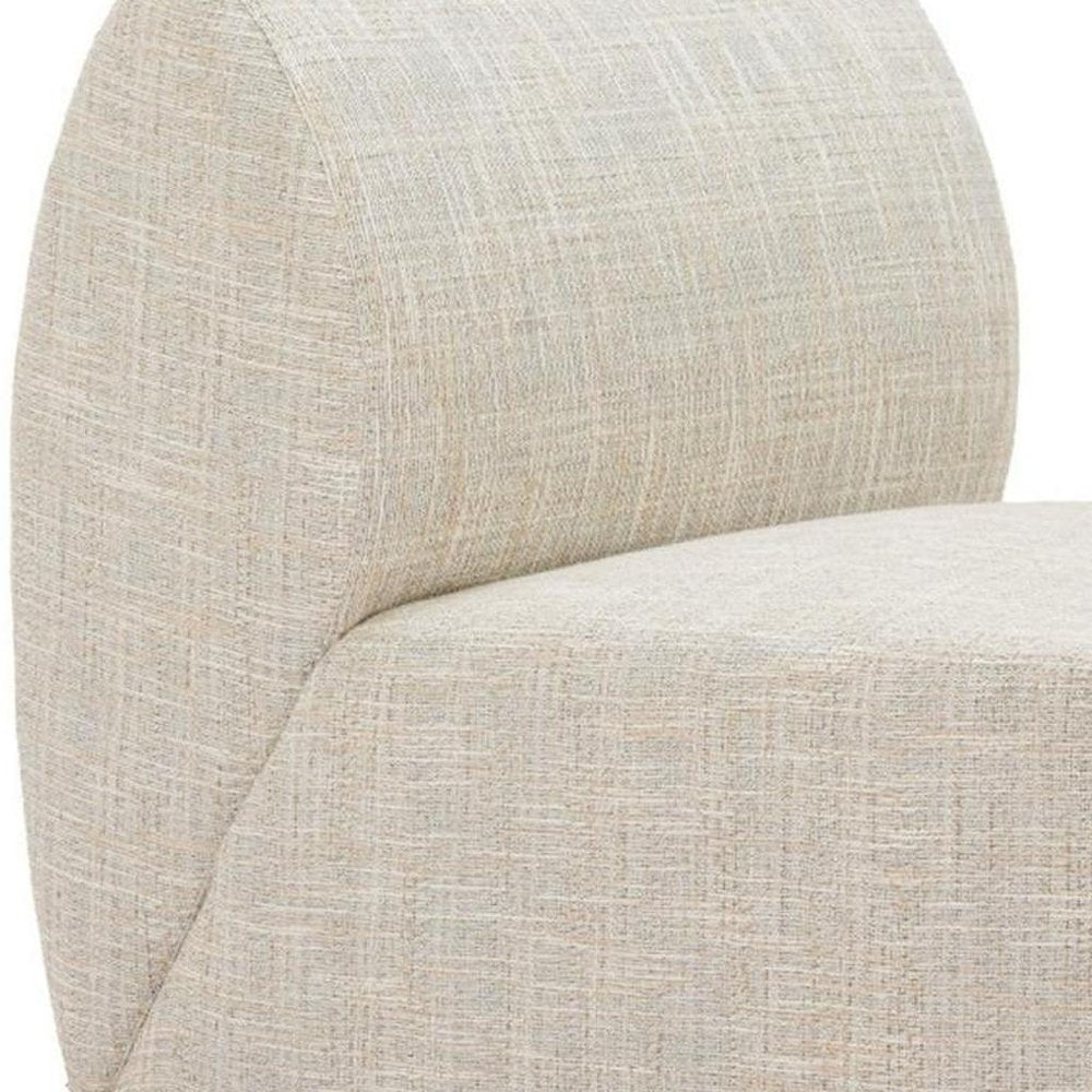 24" Beige Aluminum Outdoor Accent Chair