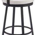 31" Black Natural And White Woven Aluminum And Rattan Low Back Outdoor Bar Height Chair