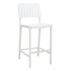 30" White Aluminum Outdoor Bar Height Chair