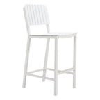 30" White Aluminum Outdoor Bar Height Chair