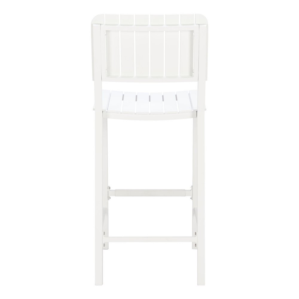 30" White Aluminum Outdoor Bar Height Chair