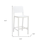 30" White Aluminum Outdoor Bar Height Chair