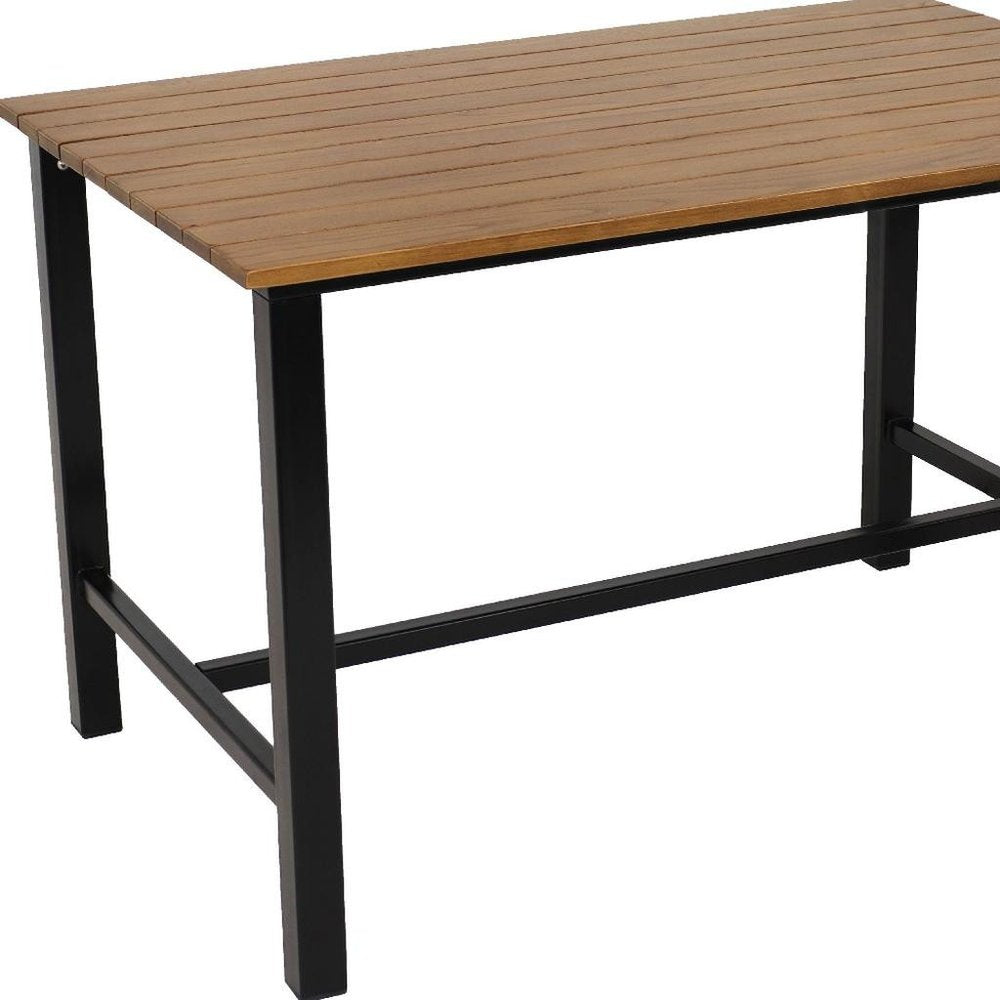 47" Brown Solid Wood Outdoor Dining Table
