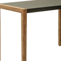 56" Gray And Natural Faux Concrete And Solid Wood Outdoor Bar Table