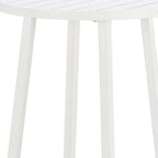 24" White Aluminum Slat Rounded Outdoor Bar Table