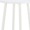 24" White Aluminum Slat Rounded Outdoor Bar Table