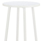 24" White Aluminum Slat Rounded Outdoor Bar Table