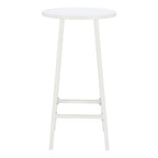 24" White Aluminum Slat Rounded Outdoor Bar Table