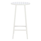 24" White Aluminum Slat Rounded Outdoor Bar Table