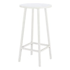 24" White Aluminum Slat Rounded Outdoor Bar Table