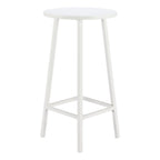 24" White Aluminum Slat Rounded Outdoor Bar Table