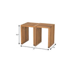 27" Natural Solid Wood Extendable Indoor Outdoor Bench