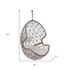 35" Gray Steel Outdoor Egg Chair