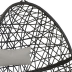 38" Gray Steel Outdoor Egg Chair