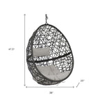 38" Gray Steel Outdoor Egg Chair