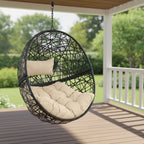 38" Yellow Steel Outdoor Egg Chair