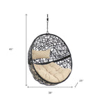 38" Yellow Steel Outdoor Egg Chair