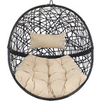 38" Yellow Steel Outdoor Egg Chair