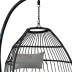 46" Gray Steel Outdoor Egg Chair