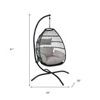 46" Gray Steel Outdoor Egg Chair