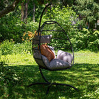 46" Gray Steel Outdoor Egg Chair