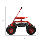 22" Red Steel Garden Stool