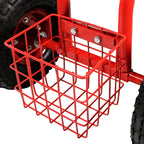 22" Red Steel Garden Stool