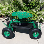 18" Green Steel Garden Stool