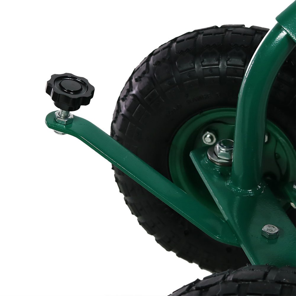 18" Green Steel Garden Stool