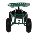 18" Green Steel Garden Stool