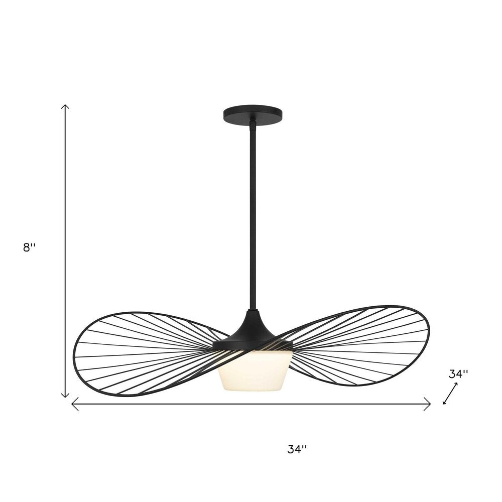 Black Frosted LED Dimmable Outdoor Hanging Light With Black Shades