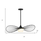 Black Frosted LED Dimmable Outdoor Hanging Light With Black Shades
