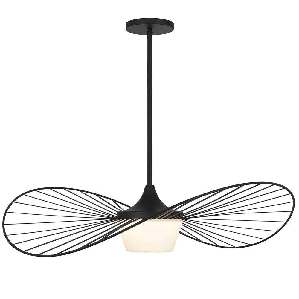 Black Frosted LED Dimmable Outdoor Hanging Light With Black Shades