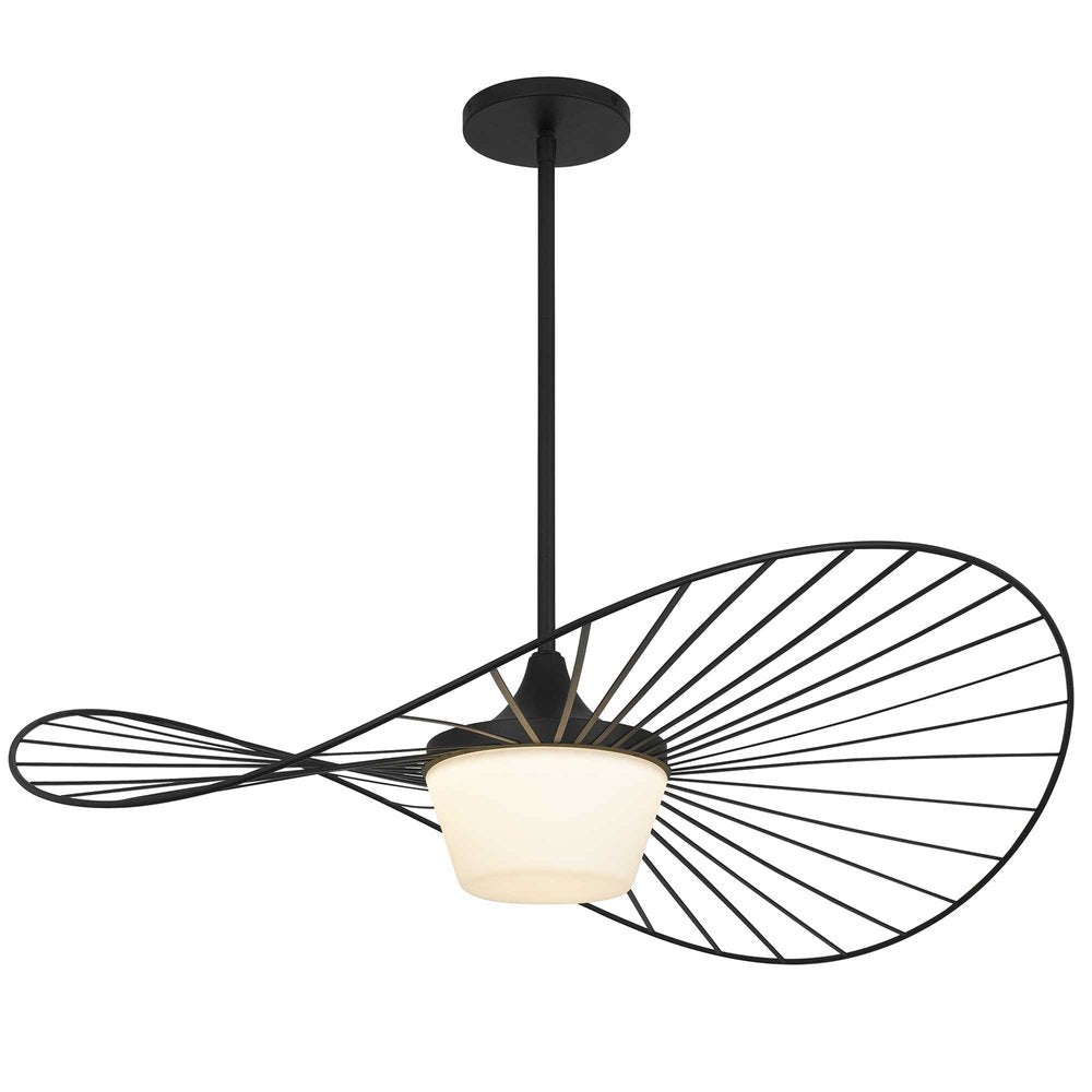 Black Frosted LED Dimmable Outdoor Hanging Light With Black Shades