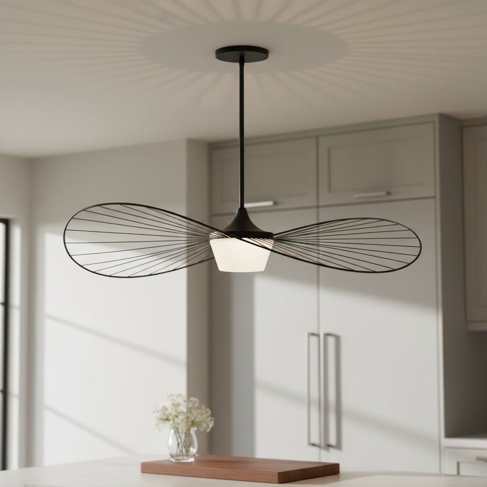 Black And White Frosted LED Dimmable Outdoor Hanging Light With Black Shades