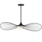 Black And White Frosted LED Dimmable Outdoor Hanging Light With Black Shades