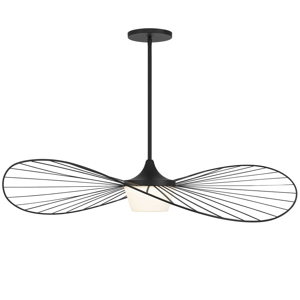 Black And White Frosted LED Dimmable Outdoor Hanging Light With Black Shades