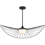 Black And White Frosted LED Dimmable Outdoor Hanging Light With Black Shades