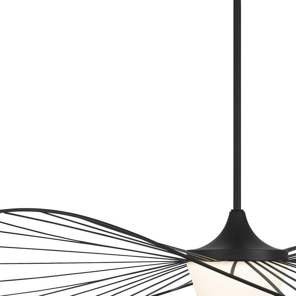 Black And White Frosted LED Dimmable Outdoor Hanging Light With Black Shades