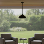 Black Frosted LED Dimmable Outdoor Hanging Light With Black Shades