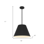 16" Black Aluminum Cone LED Dimmable Outdoor Pendent Hanging Light