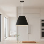 16" Black Aluminum Cone LED Dimmable Outdoor Pendent Hanging Light
