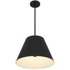 16" Black Aluminum Cone LED Dimmable Outdoor Pendent Hanging Light