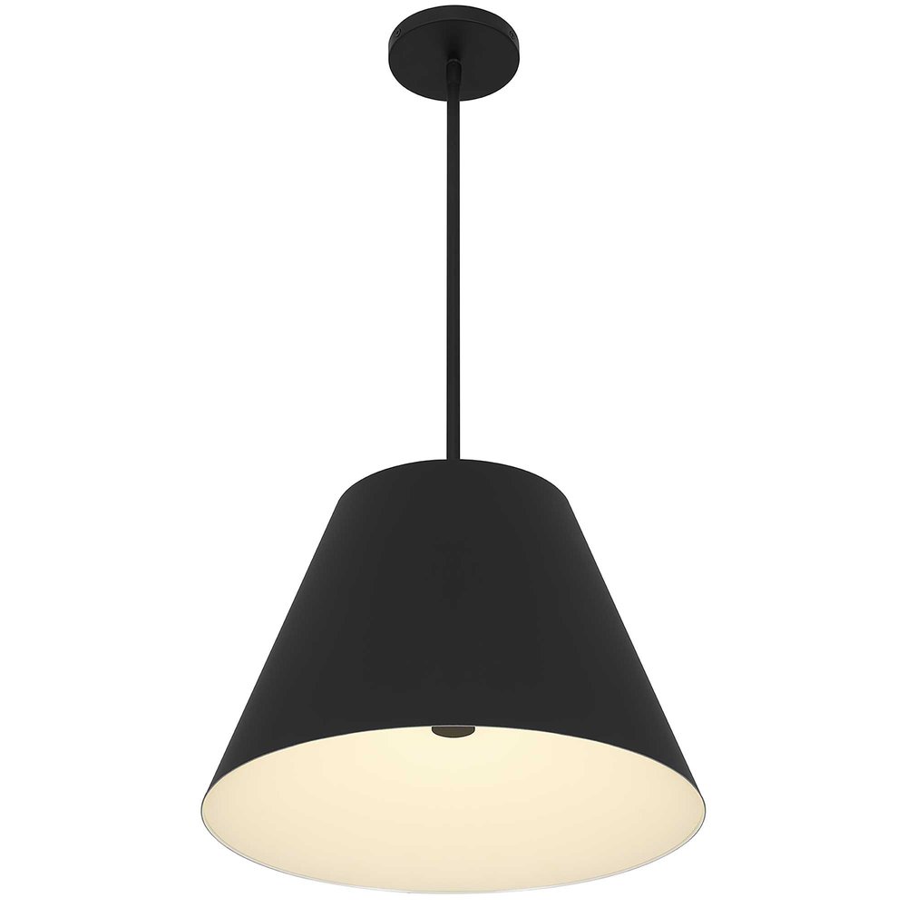16" Black Aluminum Cone LED Dimmable Outdoor Pendent Hanging Light